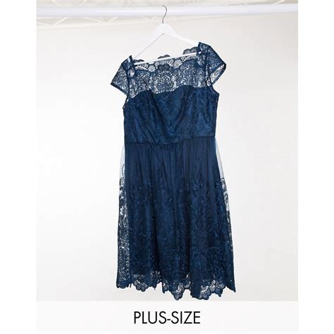 chi chi london vestito bardot in pizzo blu navy|chi chi bardot lace dress.